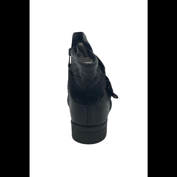 Miz Mooz Leather Buckle Medium Width Ankle Boots Spencer Black - Medium - Picture 4 of 5